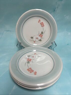 Impressions By Daniele Riverside Stoneware Blue Floral salad plate  Set of 4